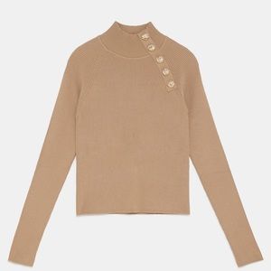 Zara ribbed sweater with gold  button details
